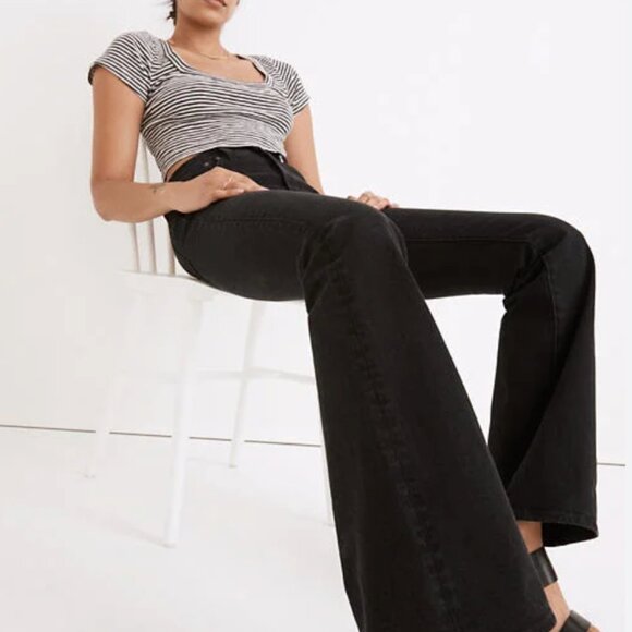 Madewell Perfect Vintage Flare Jean - Black - Picture 1 of 5